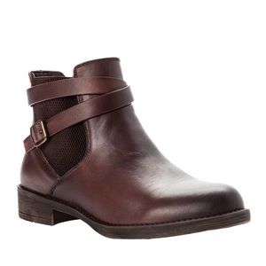 Propet Tatum Leather Brown Boots Size 7.5 extra wide